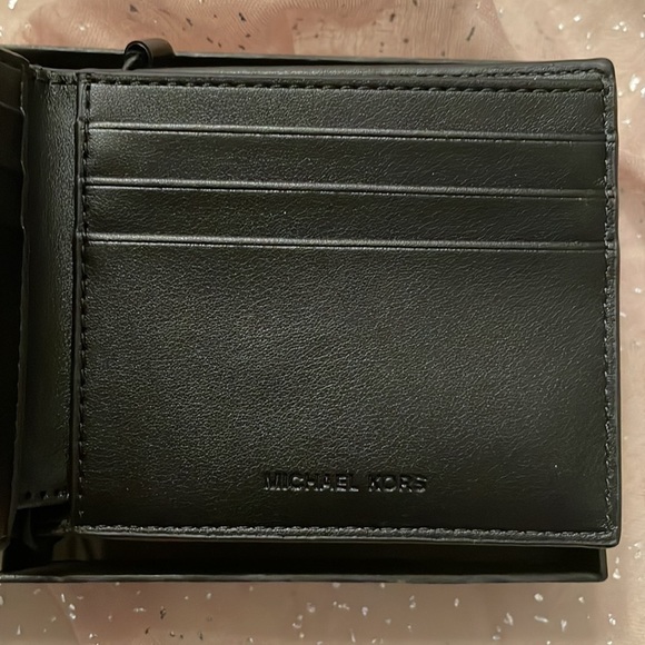 Brand New Michael Kors Black Slim Billfold Men's Wallet w/ Money Clip Box Set - Picture 8 of 14